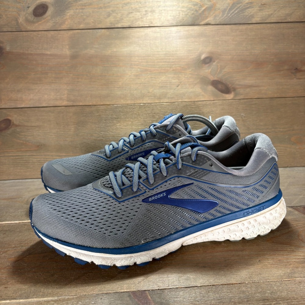 Brooks Ghost 12 Mens size 11 shoes Gray Mesh Blue Accent running sneakers